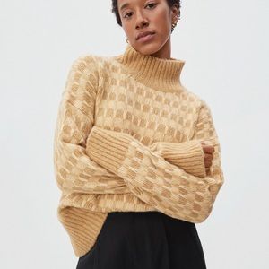 Everlane The cloud checkered turtleneck Merino Wool/Alpaca/Pima Cotton mix